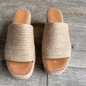 Nordstrom Rack Claire Jute Wedge Slide Sandals SZ 7.5